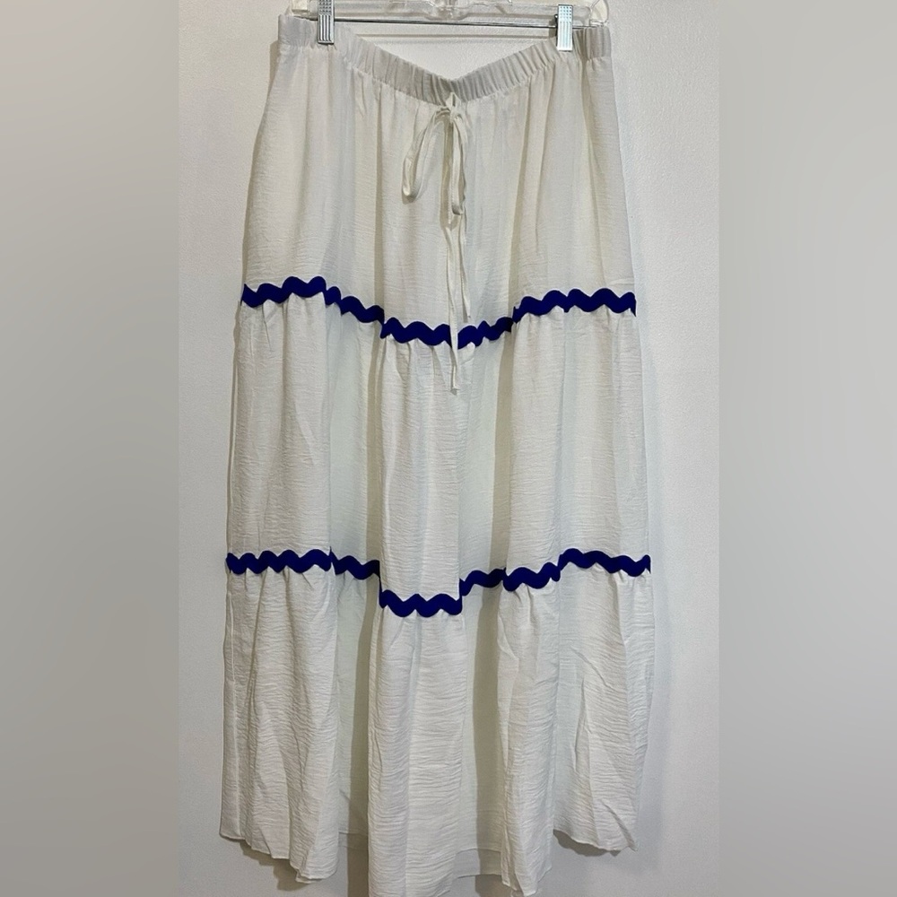 Woman's 2 Piece Set Casual Cropped Tank Top High Waist Skirt XL White Summer Set - Picture 4 of 13